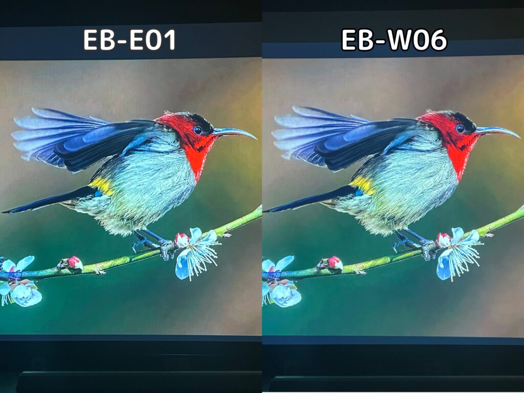 EB-E01とEB-W06の写真を比較