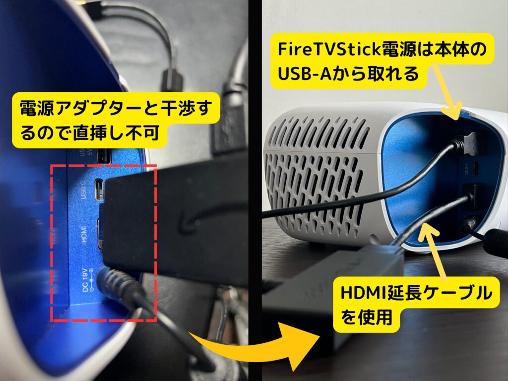 NOMVDIC L500へAmazon Fire TV Stickを接続する方法