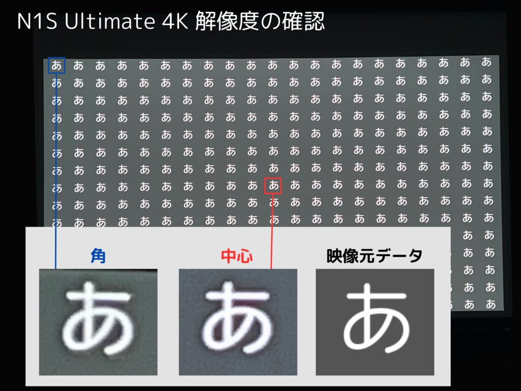 N1S Ultimate 4Kの解像度を確認