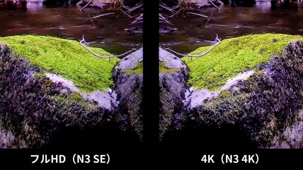 フルHDと4Kの解像感の比較